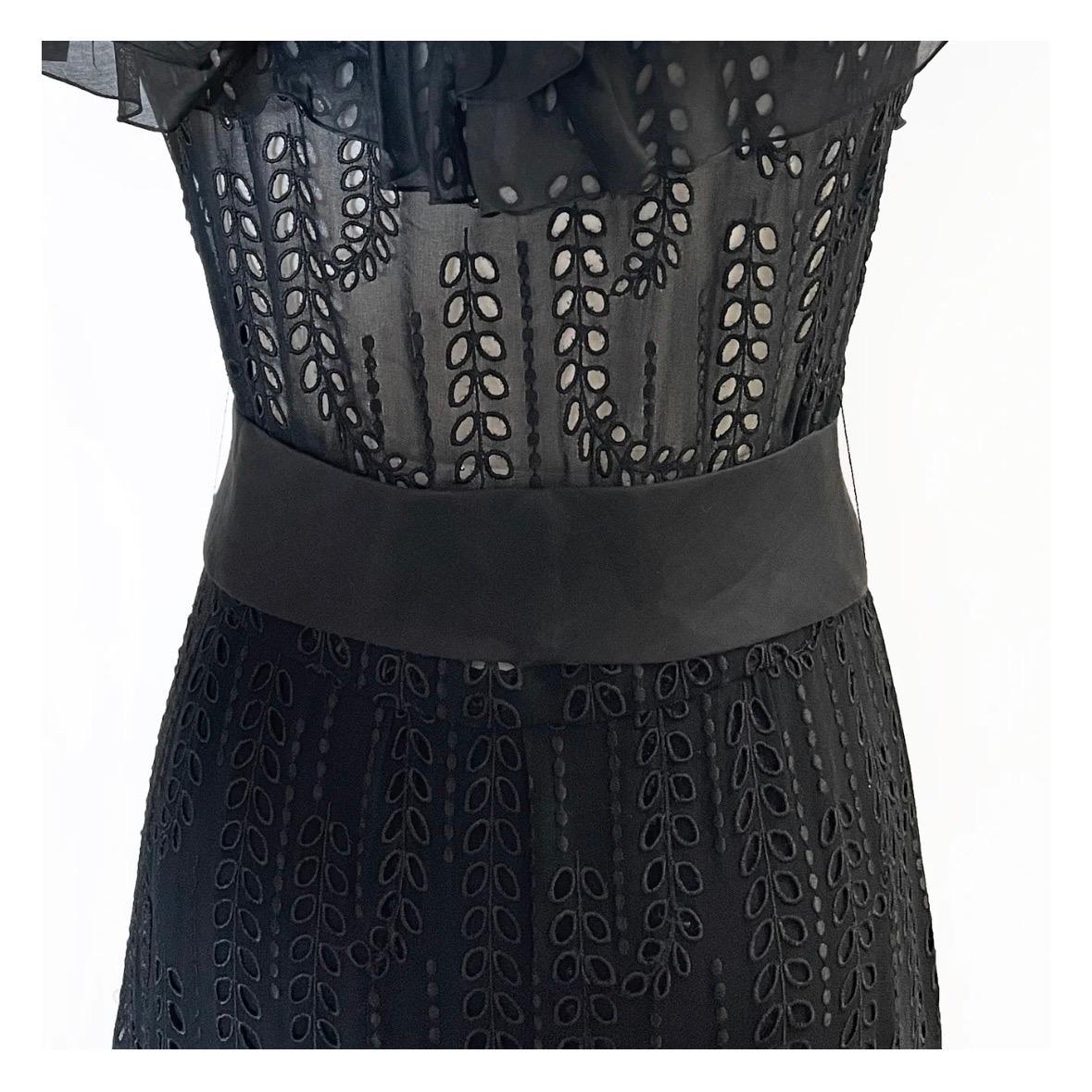 Vintage Chanel HC Eyelet Ruffle Gown 1979 In Excellent Condition In Los Angeles, CA