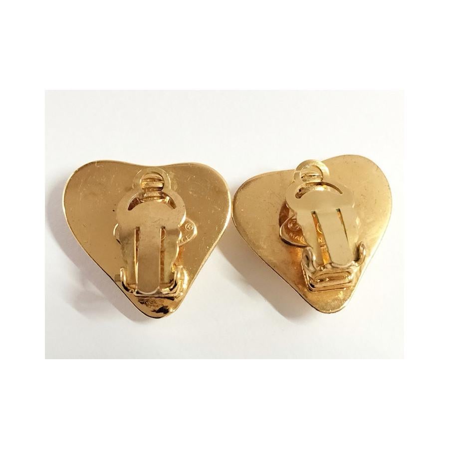Vintage Chanel Heart Clips In Good Condition For Sale In Paris, FR