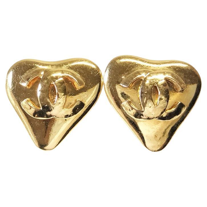 Vintage Chanel Heart Clips For Sale