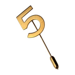 Vintage CHANEL Iconic No.5 Stick Pin Brooch
