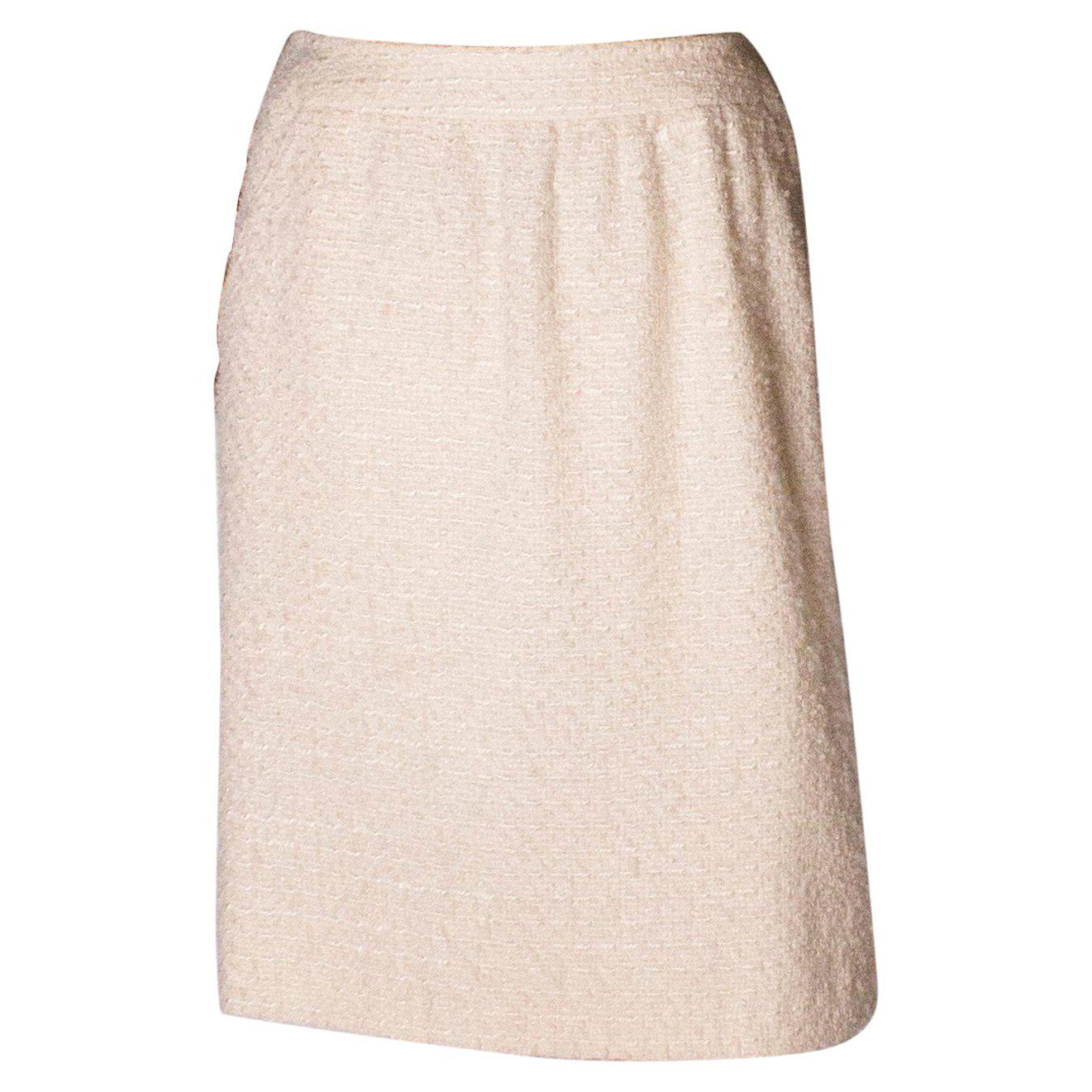 Falda Chanel Boucle Marfil Vintage