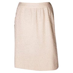Falda Chanel Boucle Marfil Vintage