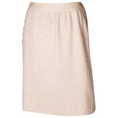 Vintage Chanel Ivory Boucle Skirt