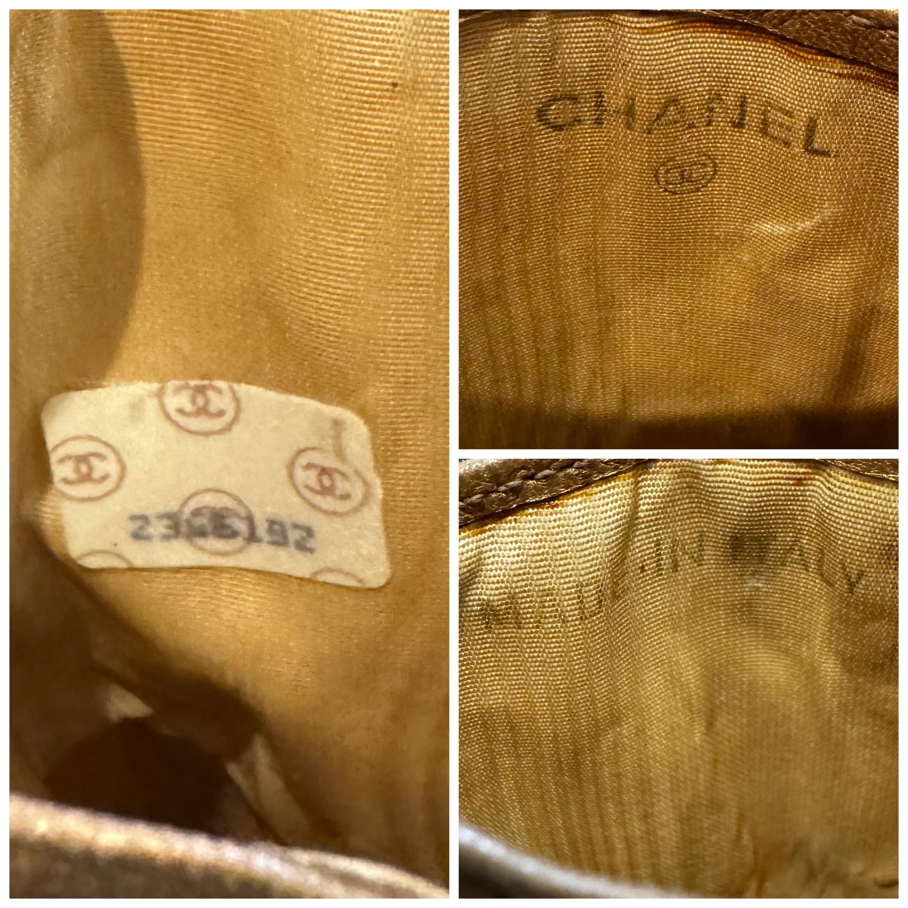 Vintage CHANEL Lambskin Leather Glasses Pouch Copper For Sale 1
