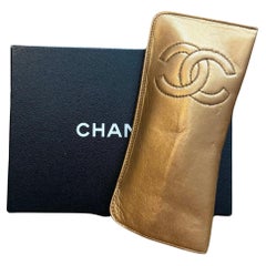 Vintage CHANEL Lambskin Leather Glasses Pouch Copper