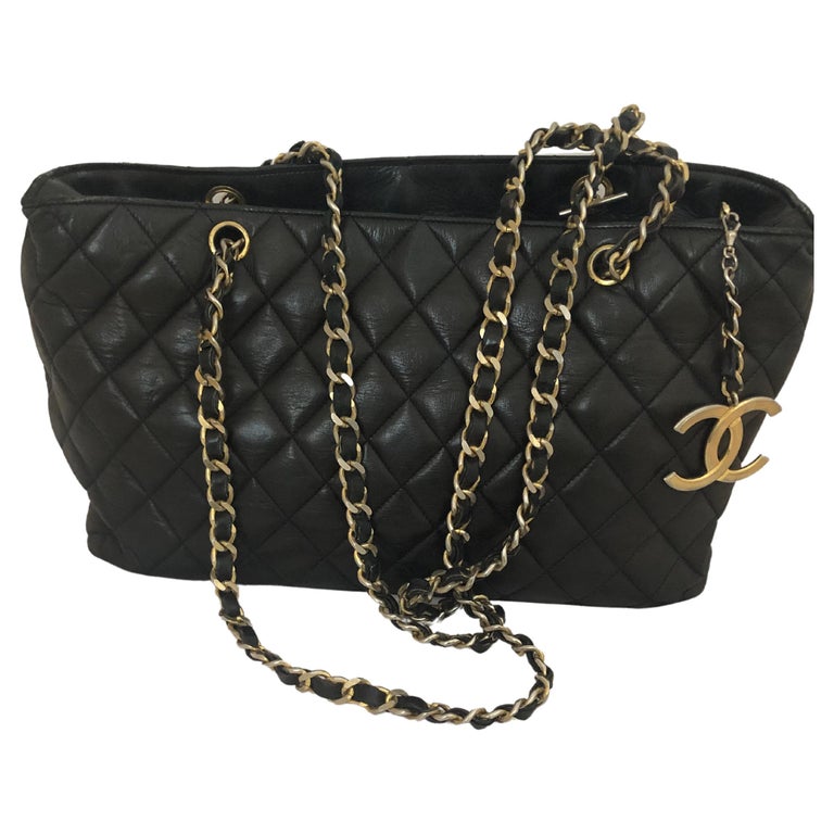 Chanel Black Quilted Lambskin Vintage Large Boston Travel Bag