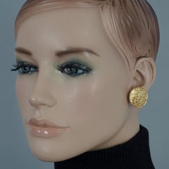 Vintage CHANEL Lion Crest Logo Medallion Earrings