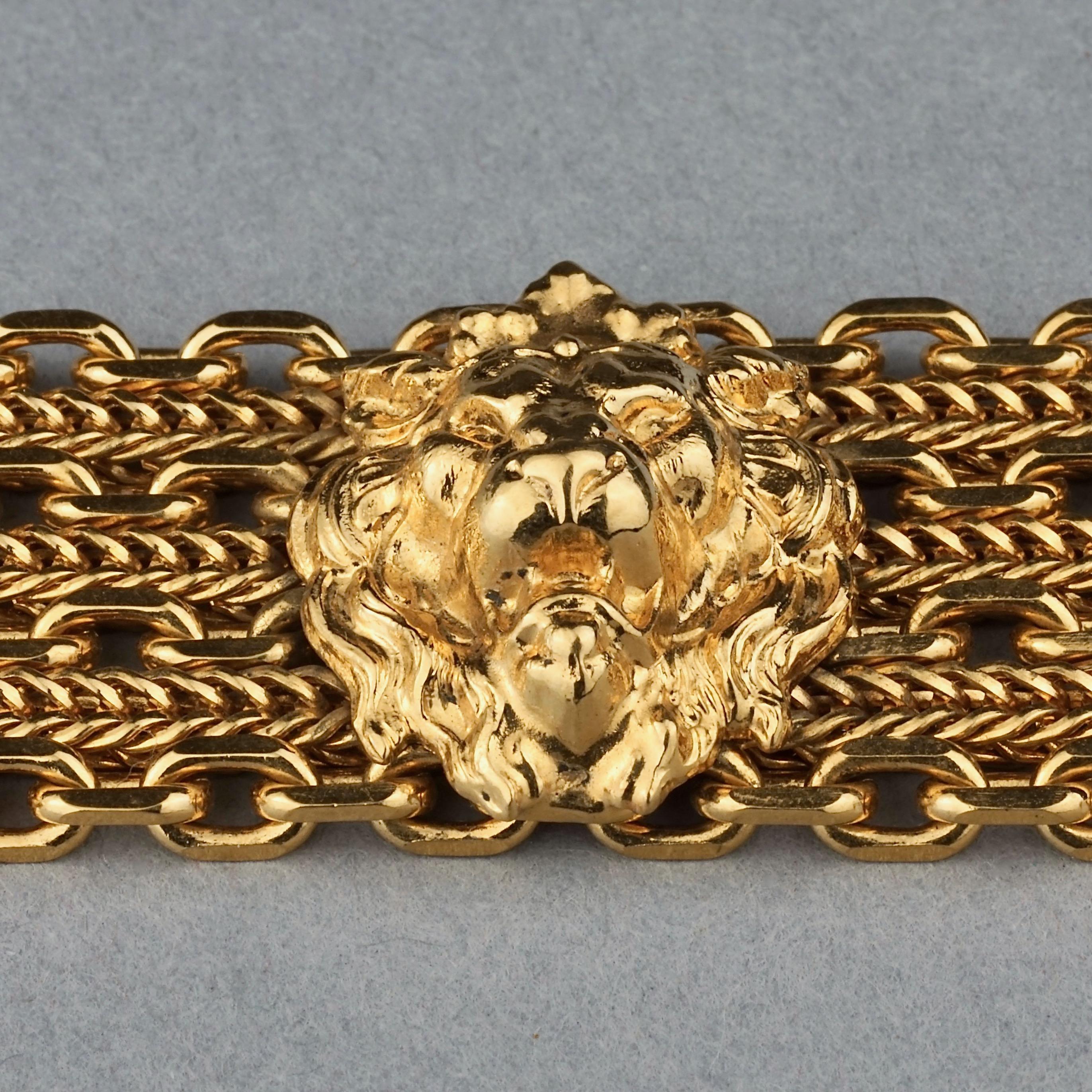 Brown Vintage CHANEL Lion Head Medallion Belt