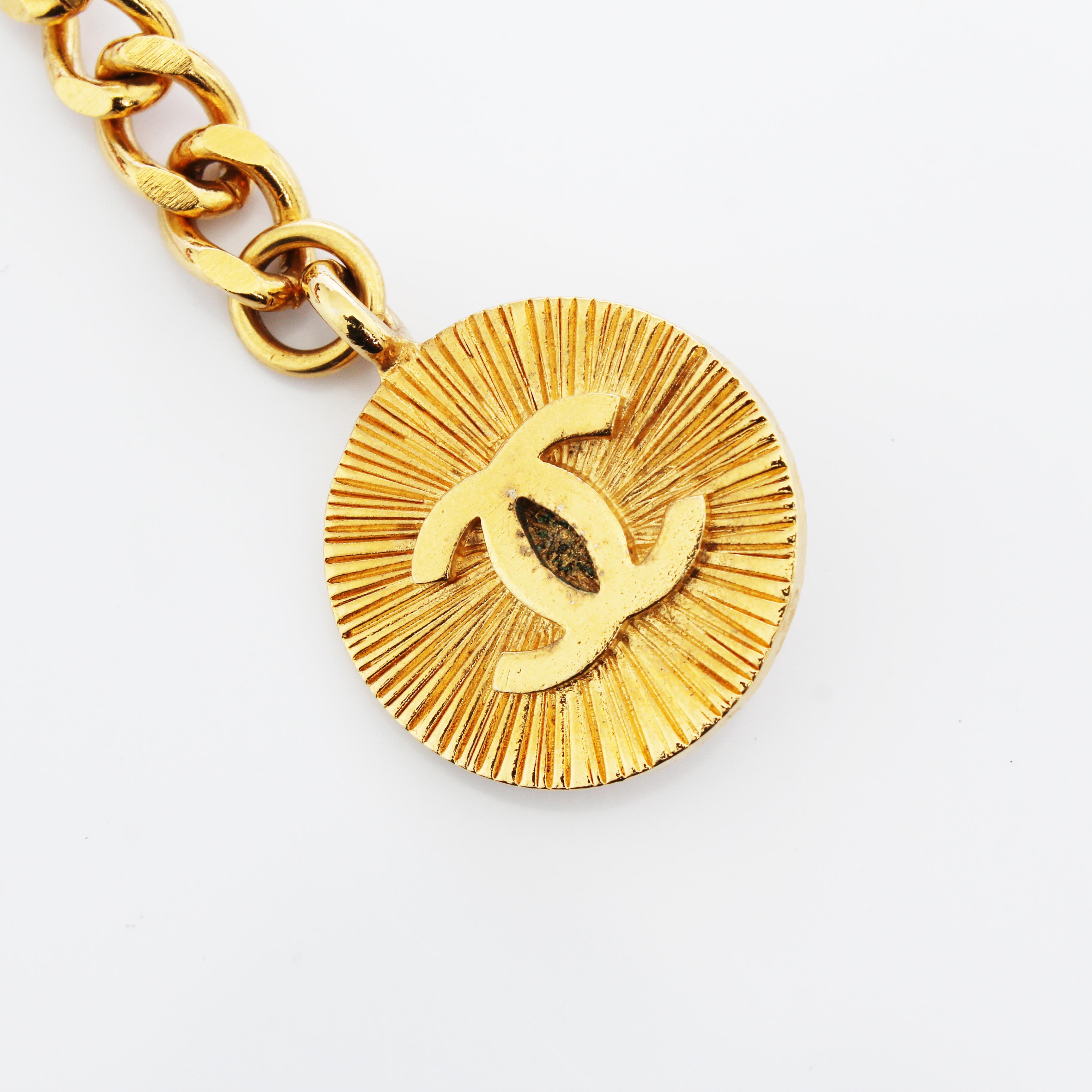 Vintage Chanel Lion Head Medallion Belt Multi Chain Rare 70s  3
