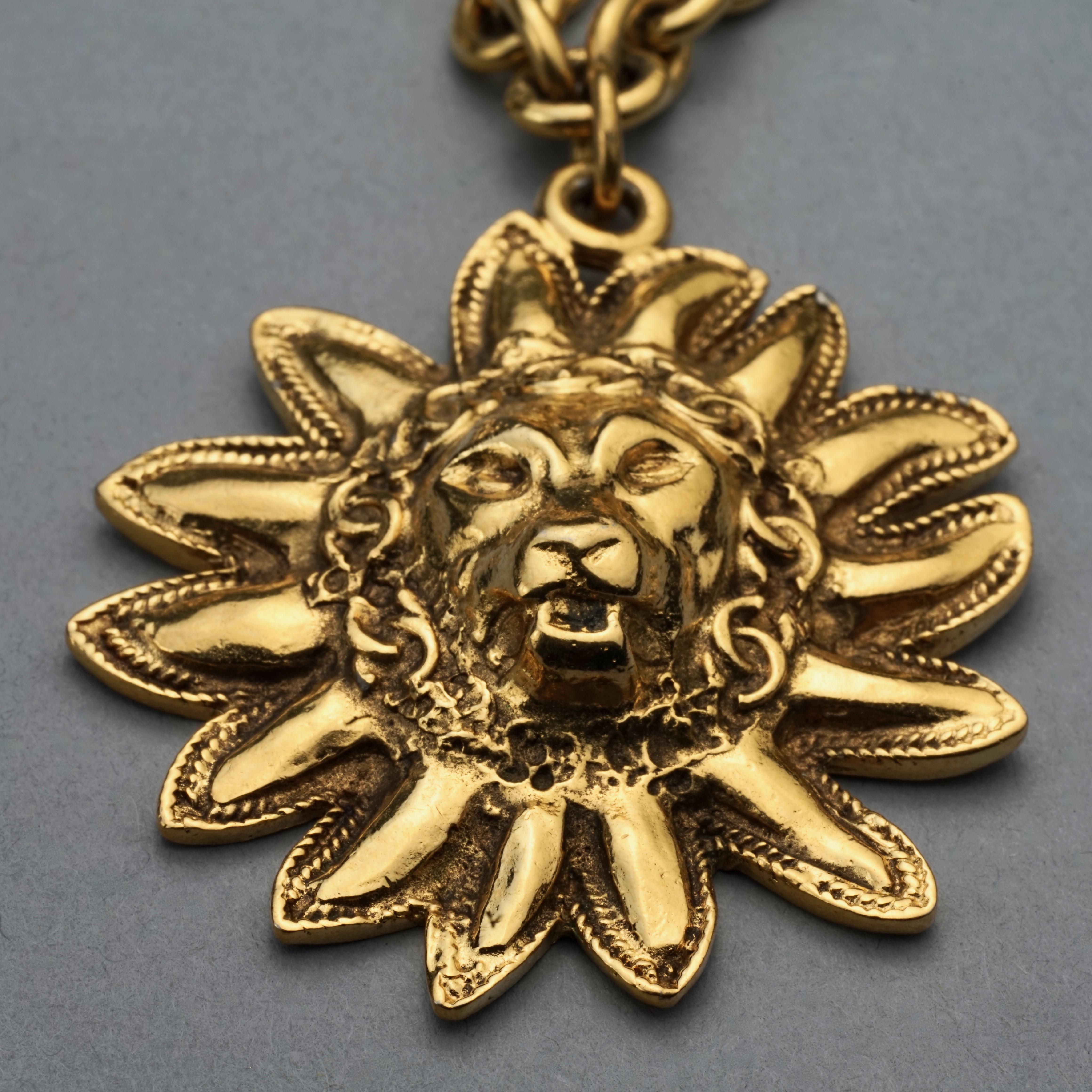 Vintage Chanel Lion Head Medallion Necklace For Sale 1