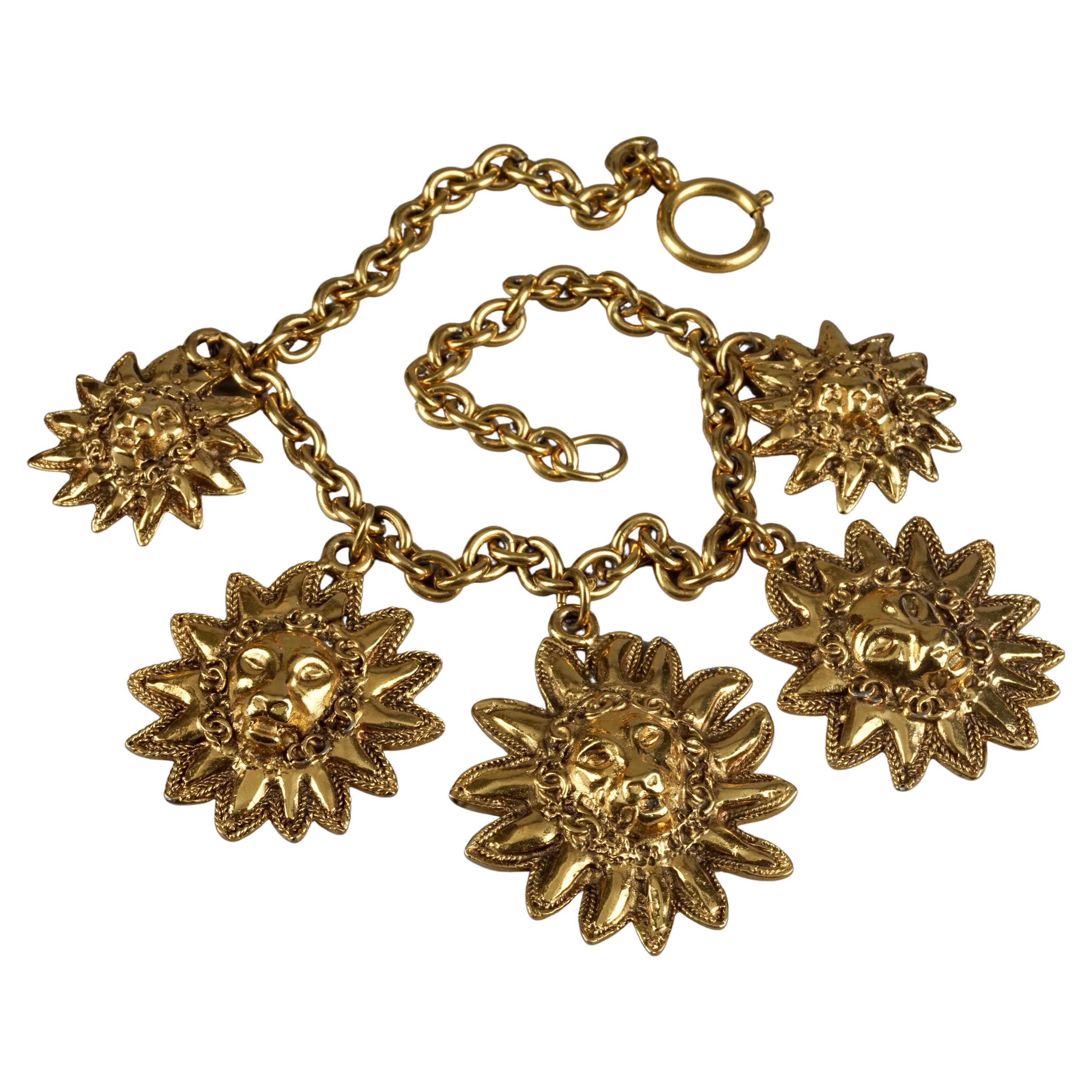 Vintage Chanel Lion Head Medallion Necklace For Sale at 1stDibs