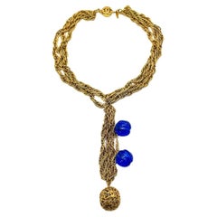 Vintage Chanel Logo Chain Lariat Necklace 1984