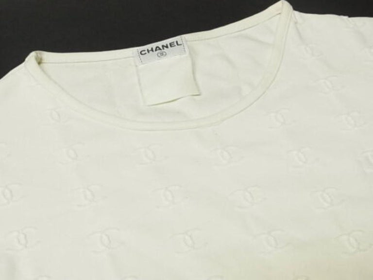 Vintage Chanel Logo Embroidered T-Shirt White