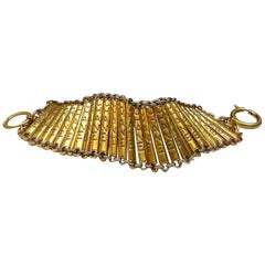 Vintage CHANEL Logo Letter Gold Bar Link Bracelet