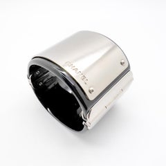 Vintage Chanel LAGERFELD Statement Logo Plaque Cuff 2007