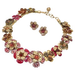Vintage Chanel Louis Rousselet Floral Modeschmuck Set