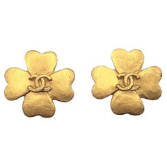 Vintage Chanel Lucky Clover Earrings 1995 Spring Collection