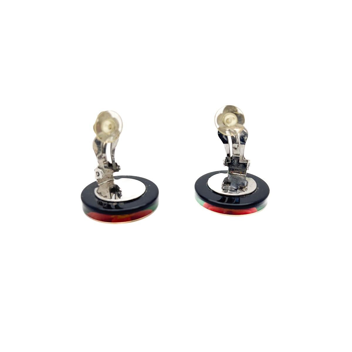De las mujeres Pendientes vintage Chanel Lucky Shamrock CC Logo 2004 en venta