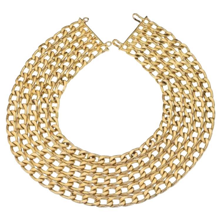 Vintage Chanel Massive 5 Row Chain Necklace For Sale