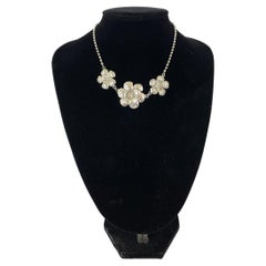 Vintage Chanel Metallic Camellia Necklace