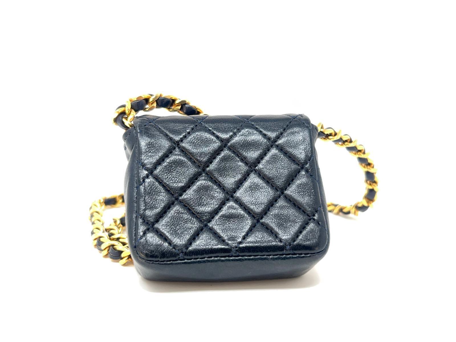Vintage Chanel Micro Mini Lambskin Leather GHW 1990 Collection 2
