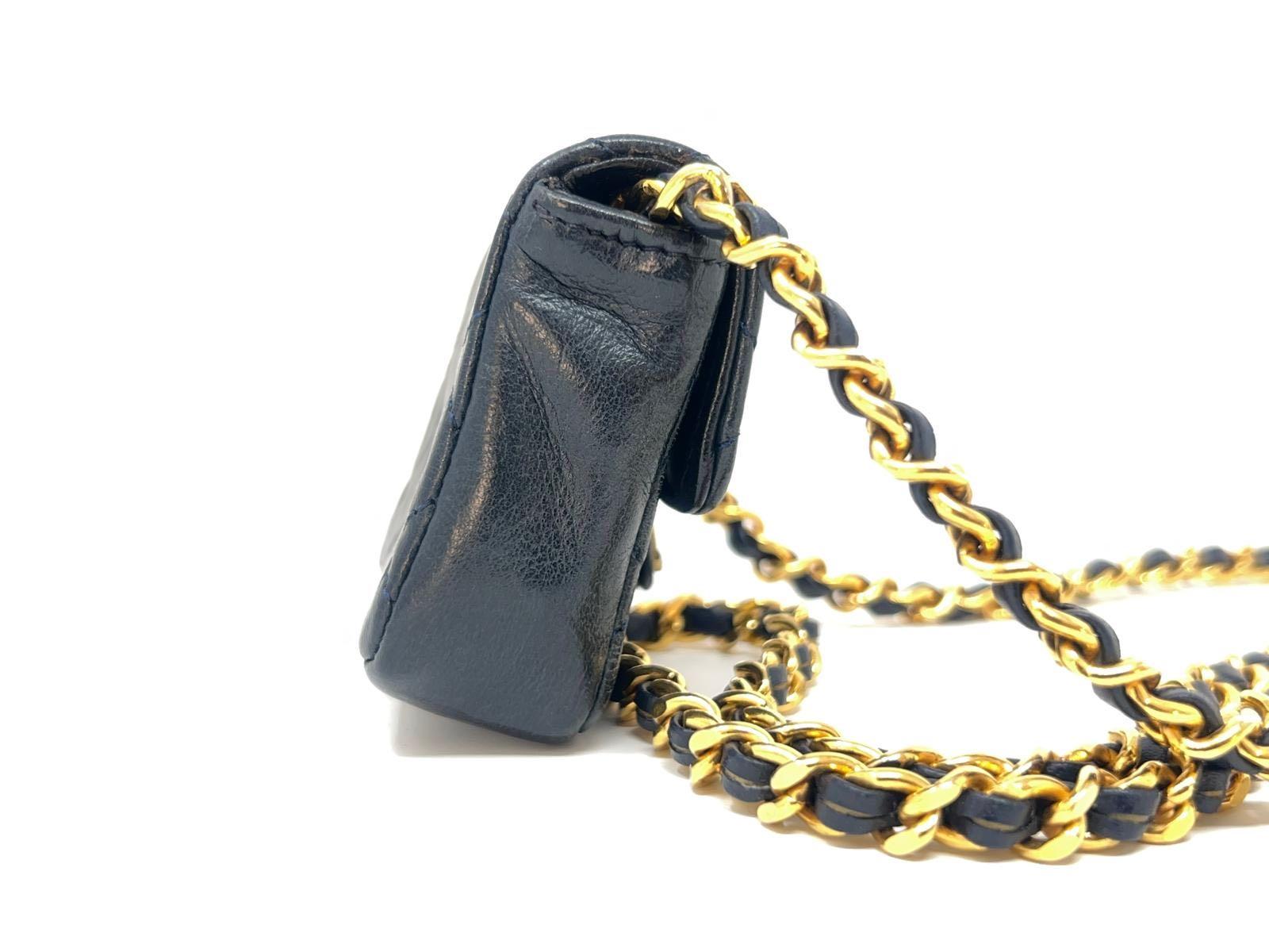 Vintage Chanel Micro Mini Lambskin Leather GHW 1990 Collection 4