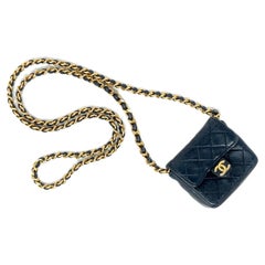 Vintage Chanel Micro Mini Lambskin Leather GHW 1990 Collection