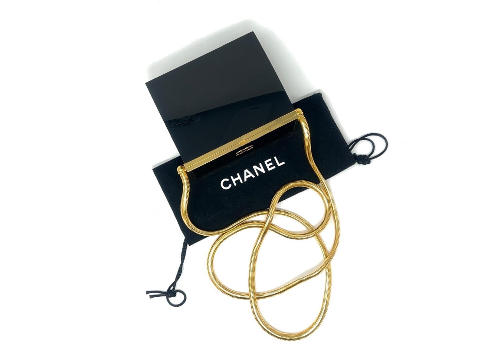 Vintage Chanel Minaudière Lucite & Gold Hardware Spring / Summer 1997 For Sale 10