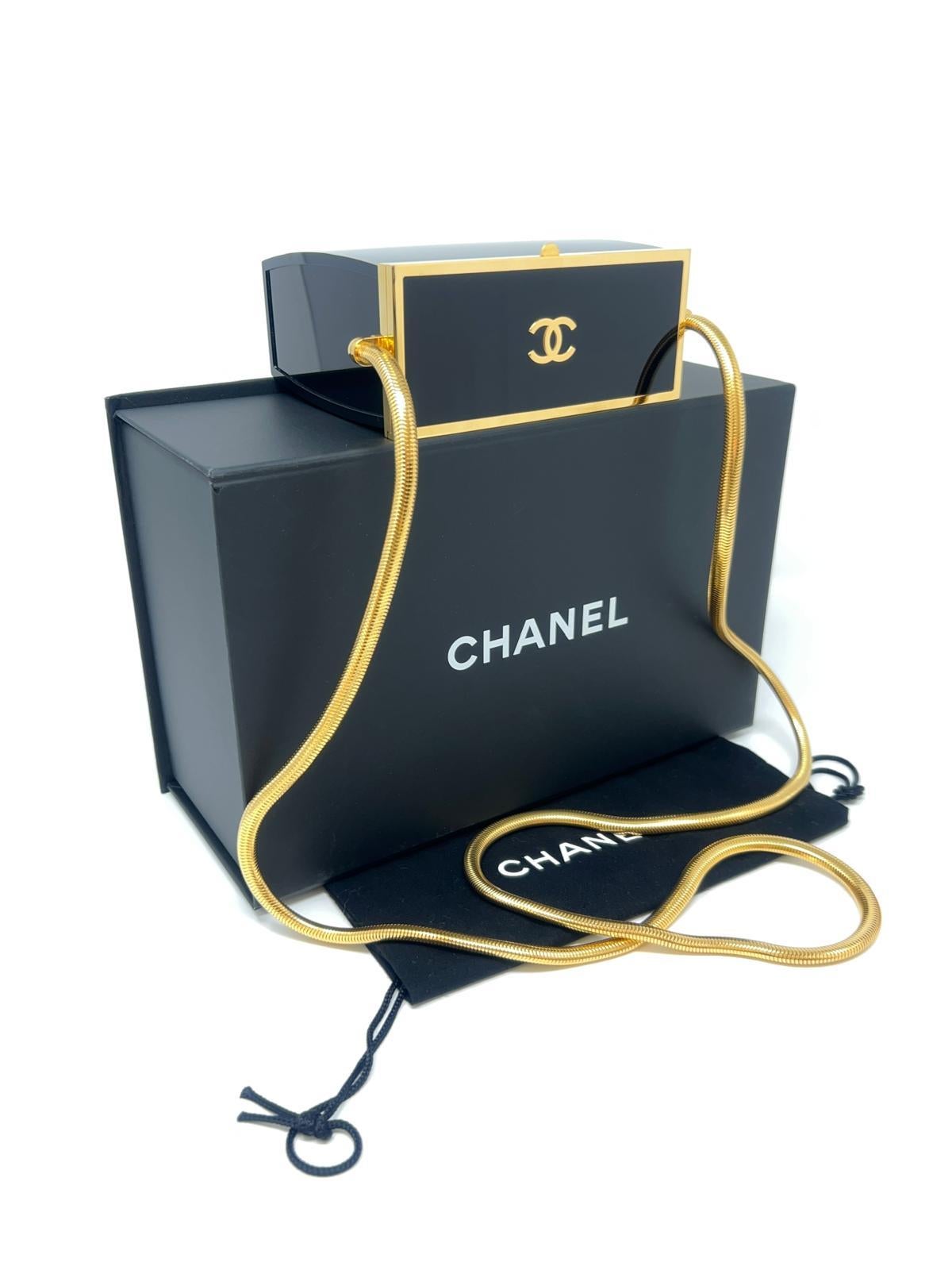 Vintage Chanel Minaudière Lucite & Gold Hardware Spring / Summer 1997 For Sale 11