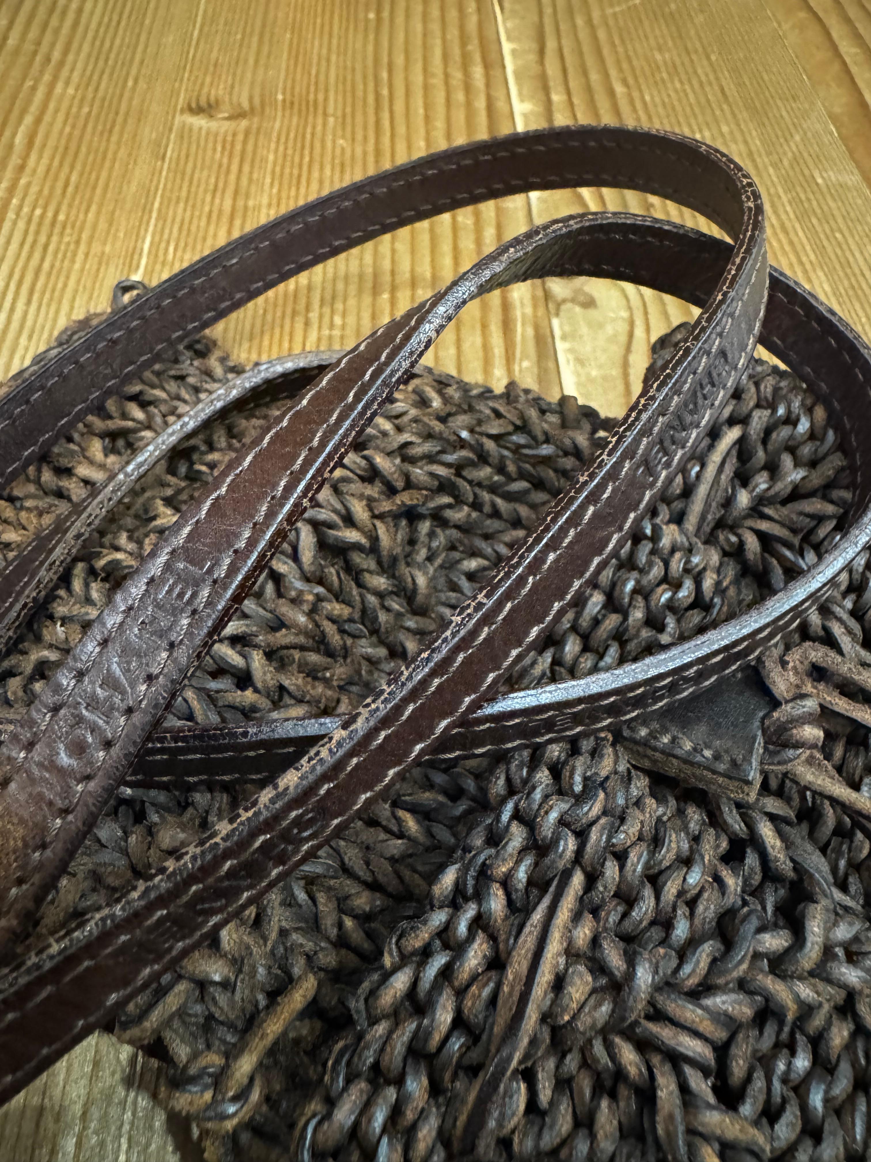 Vintage CHANEL Mini Braided Crossbody Bag Chocolate 4