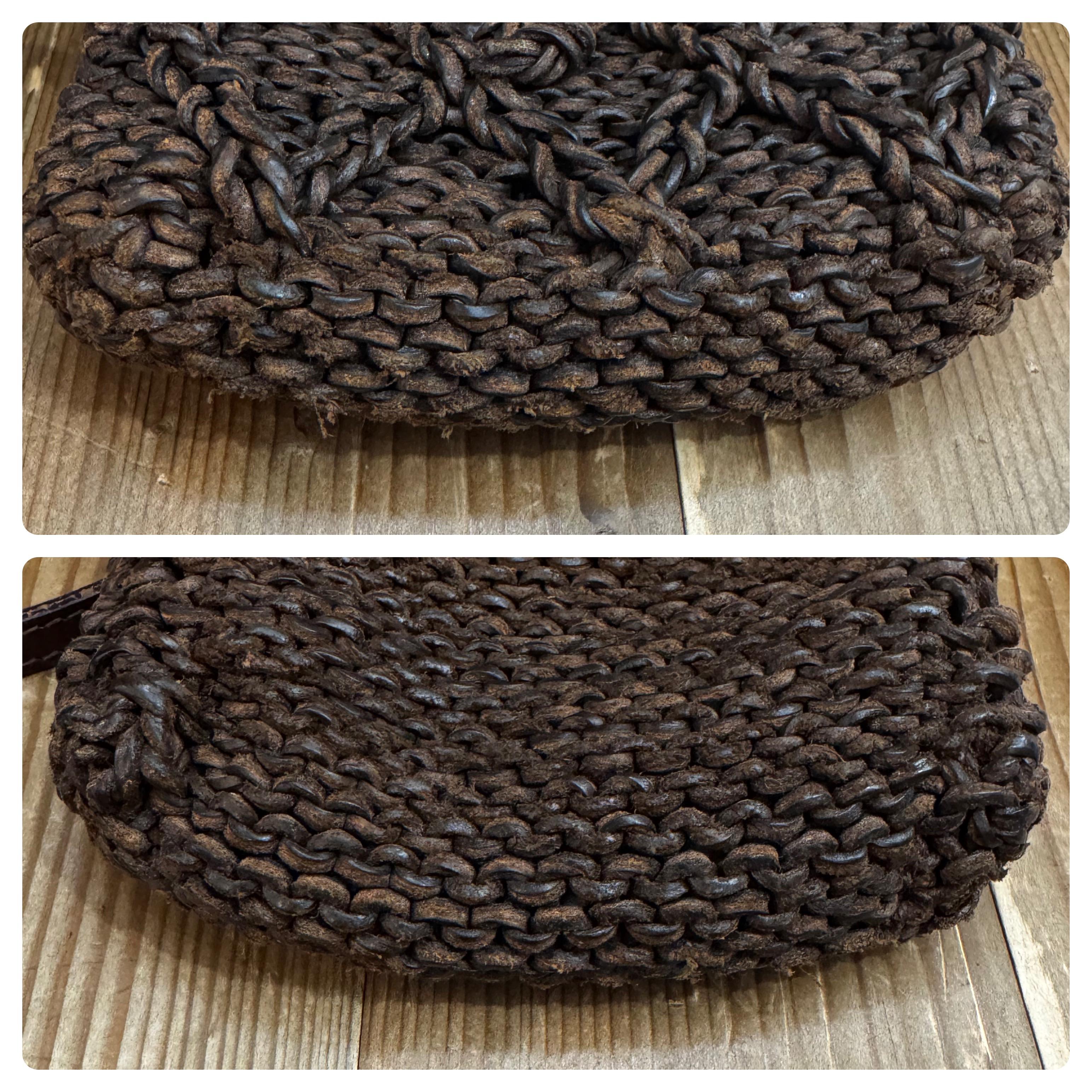 Vintage CHANEL Mini Braided Crossbody Bag Chocolate 2