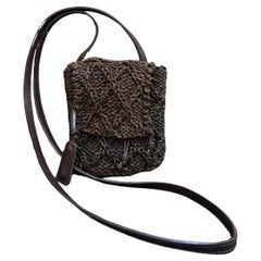 Vintage CHANEL Mini Braided Crossbody Bag Chocolate