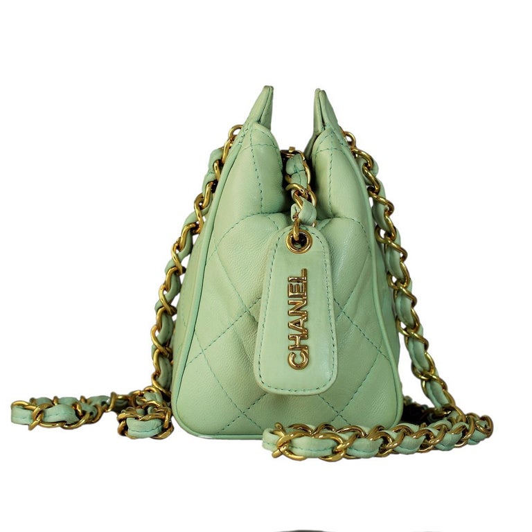 Vintage Chanel Mint Green Mini Bag For Sale at 1stdibs