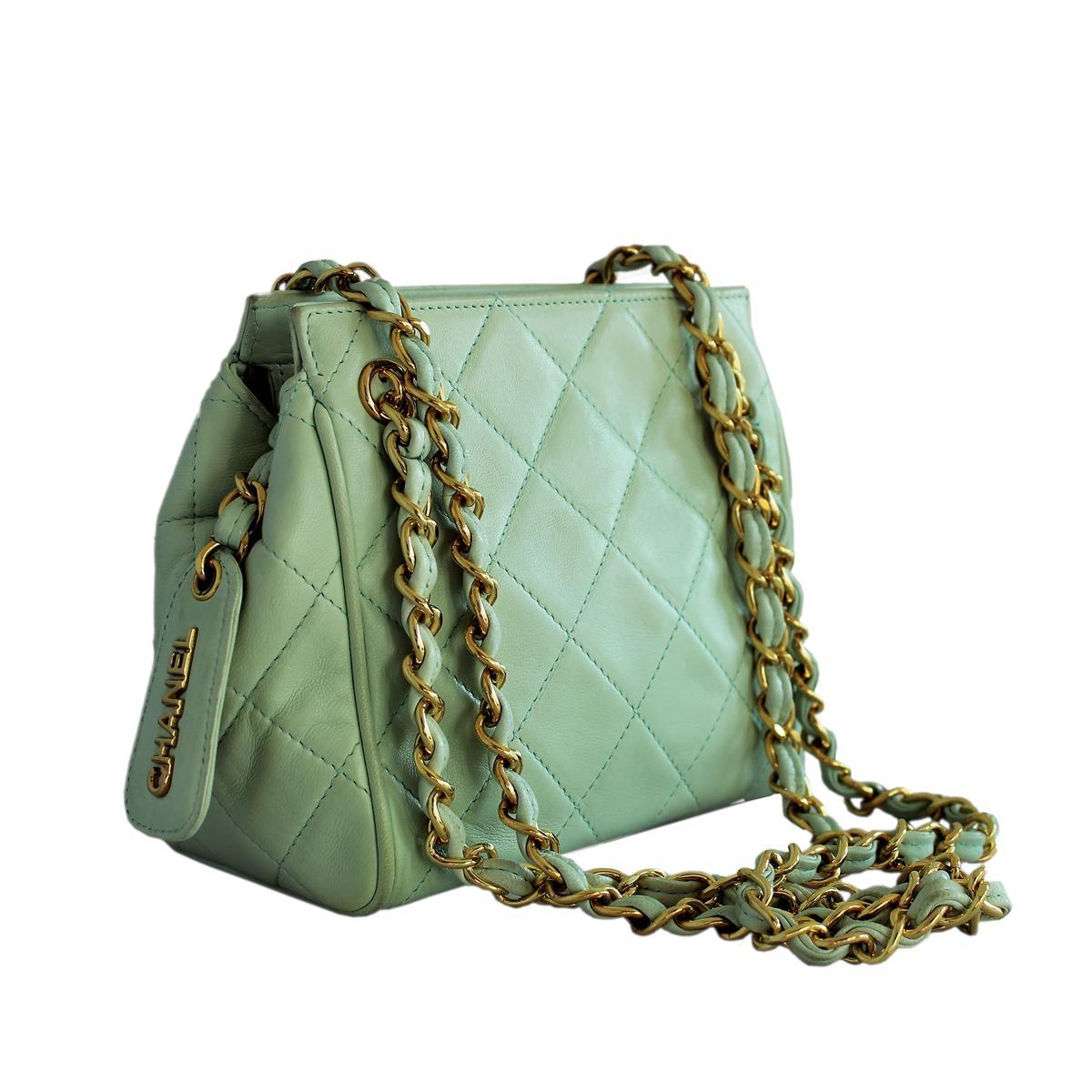 mint green chanel bag