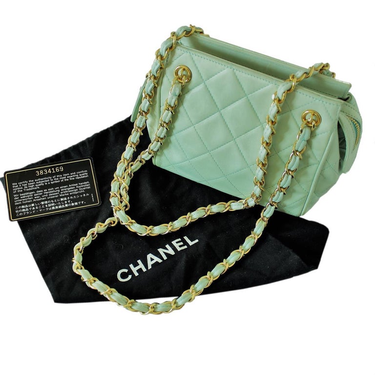 Vintage Chanel Mint Green Mini Bag For Sale at 1stdibs