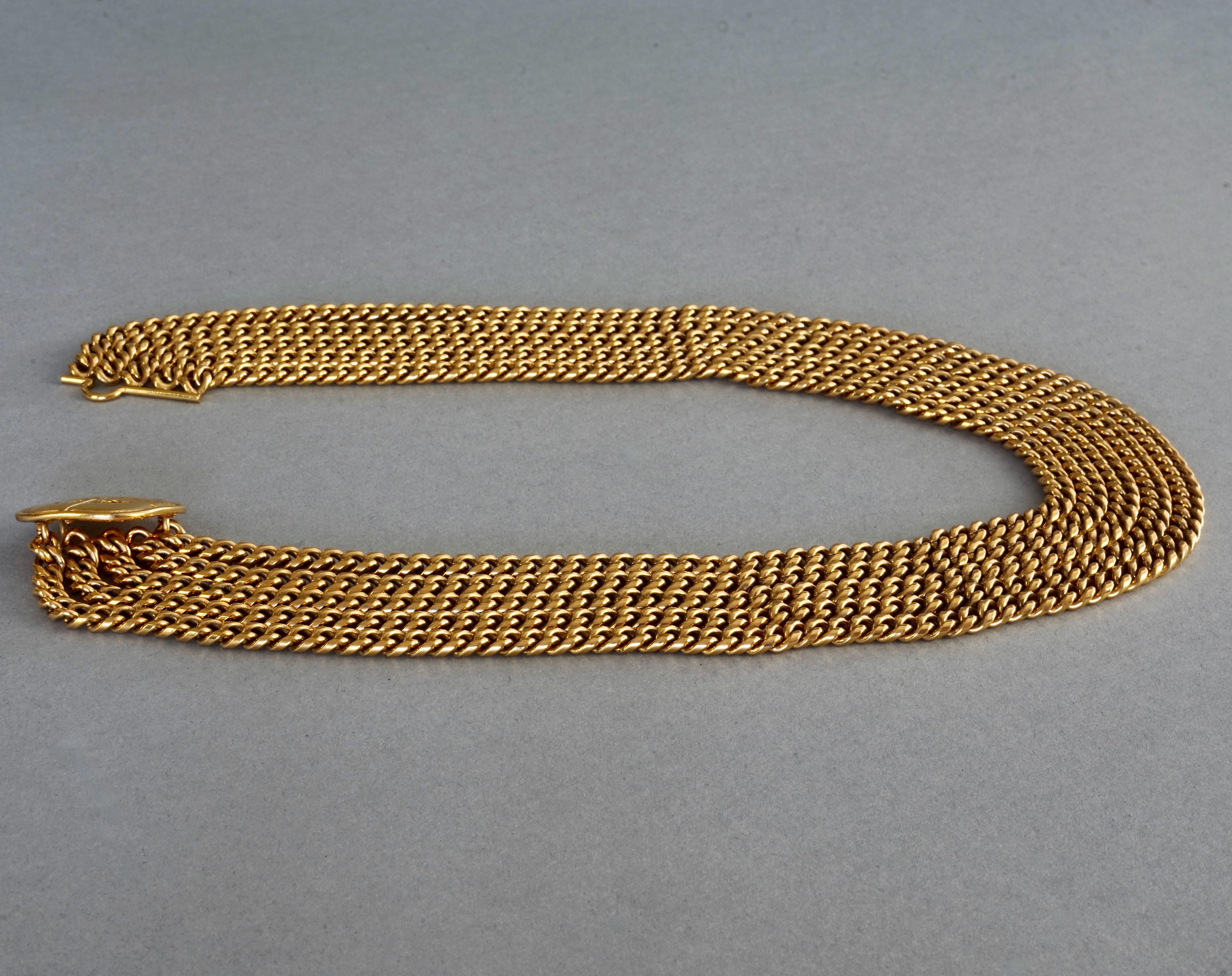 Vintage CHANEL Multi Chain Quilted Closure Necklace For Sale 1