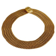 Vintage CHANEL Multi Chain Quilted Closure Necklace