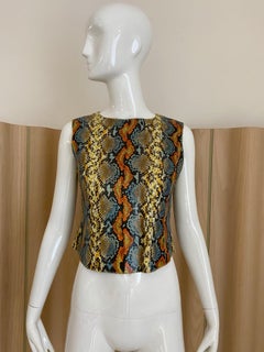 Vintage CHANEL Multi Color Snake Skin Sleeveless Top