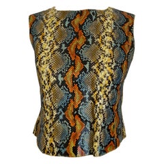 Vintage CHANEL Multi Color Snake Skin Sleeveless Top