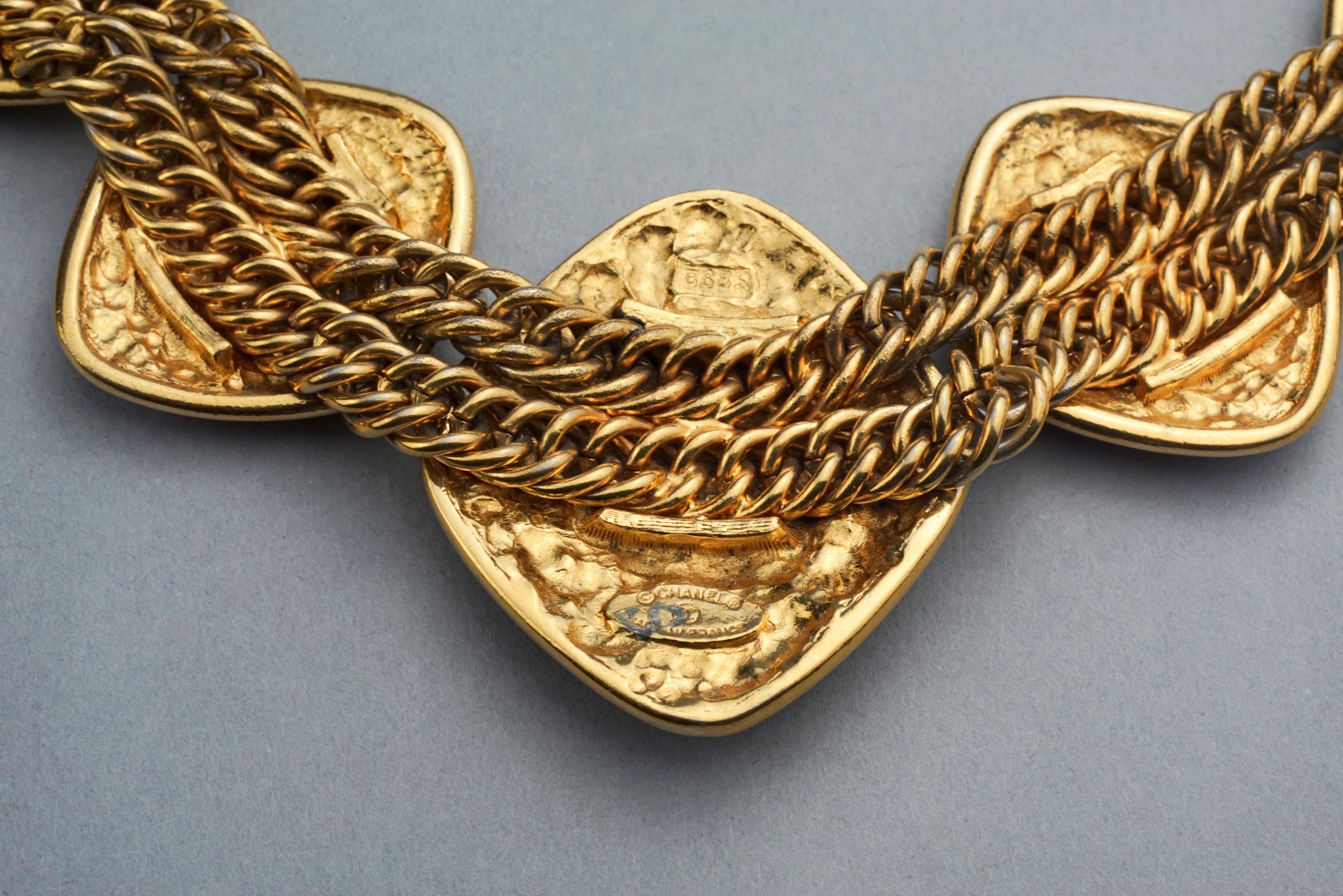 Vintage CHANEL Multi Logo Charm Double Chain Necklace For Sale 5