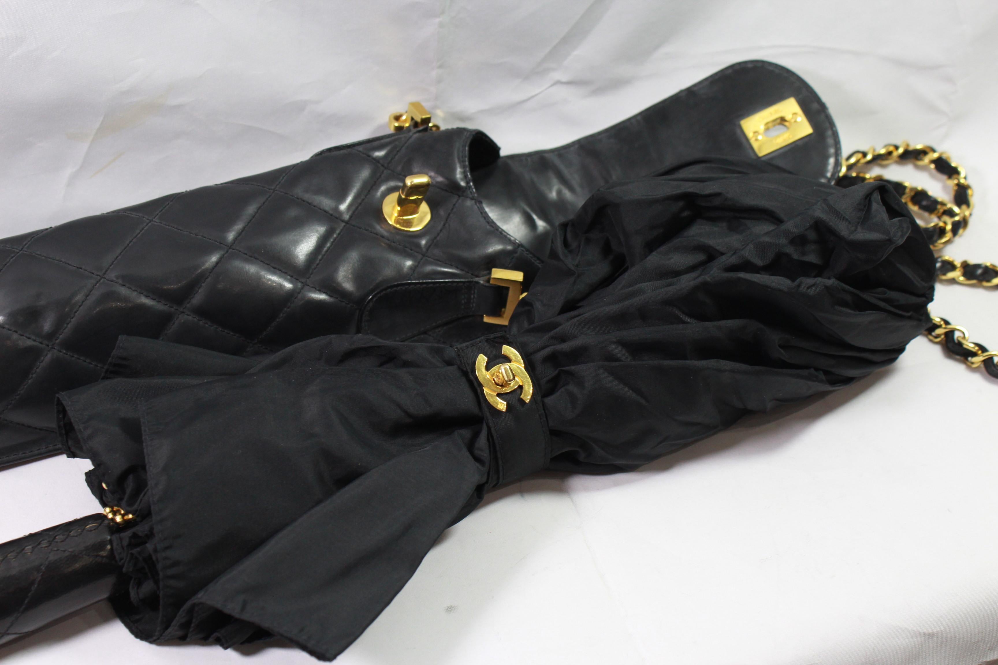 Women's or Men's Vintage Chanel Nearly 1994 Umbrella Bag with Double C clasp
