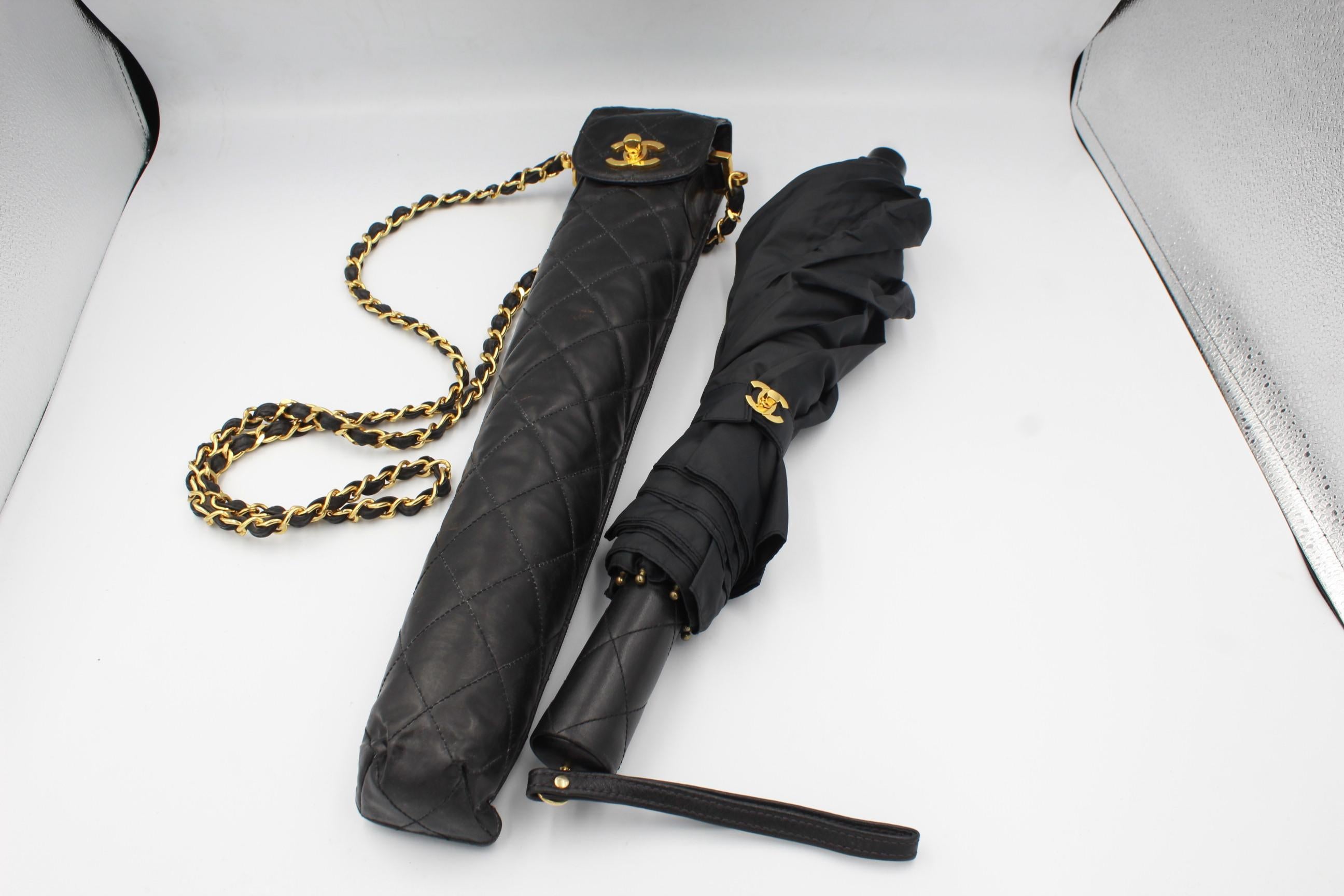 Vintage Chanel Nearly 1994 Umbrella Bag with Double C clasp 1