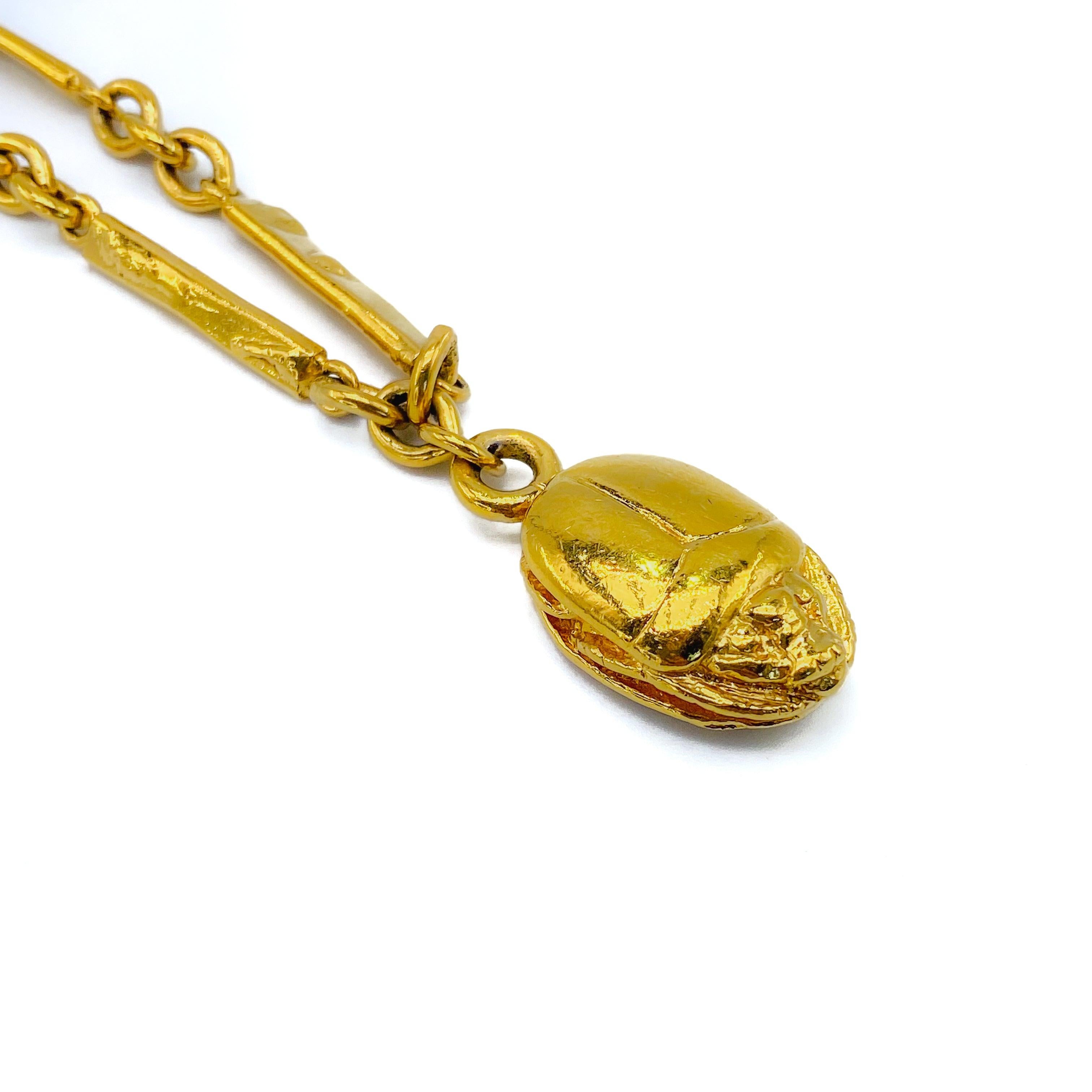 Vintage Chanel Gold Plated Pendant Necklace 1960s Goosens 2