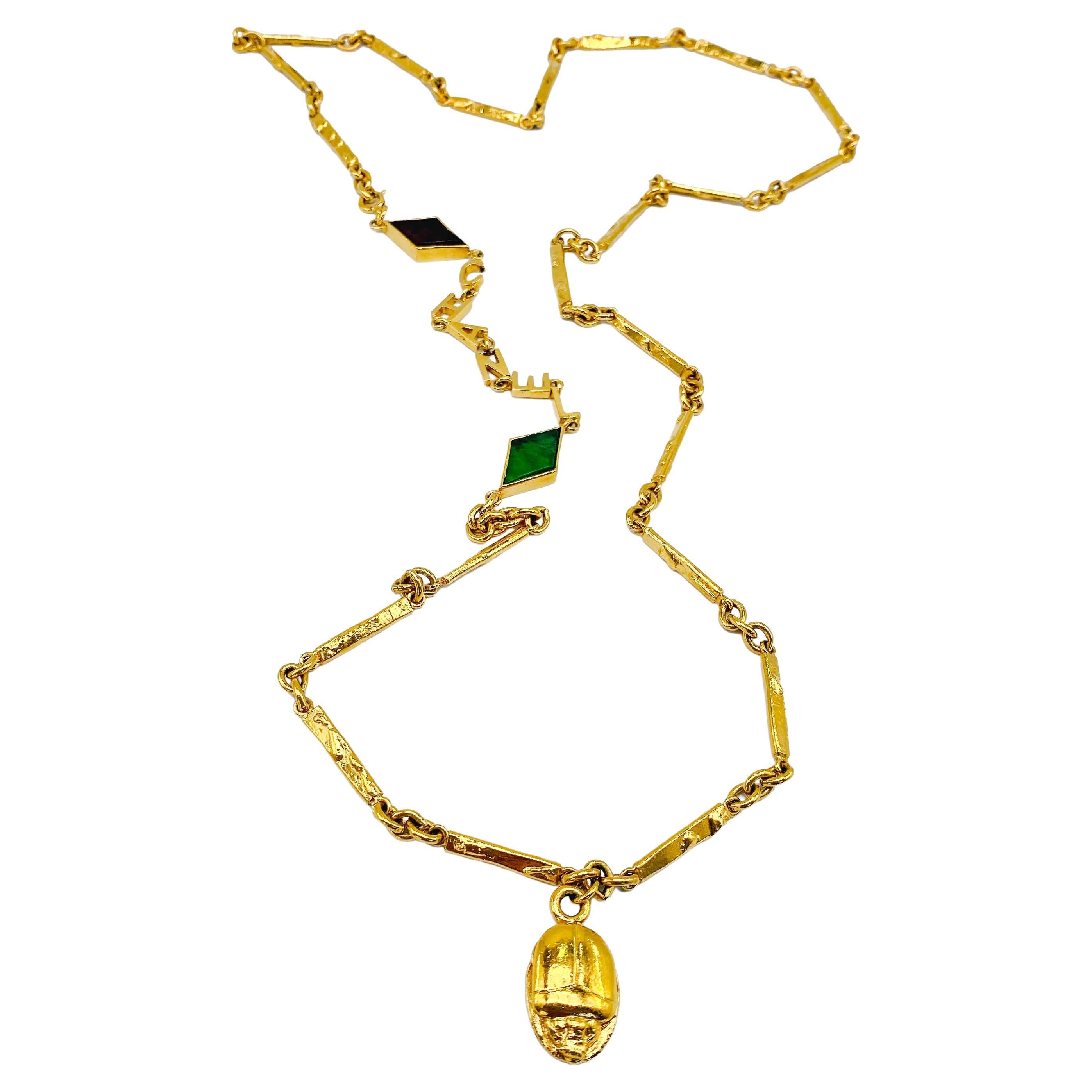 Vintage Chanel Gold Plated Pendant Necklace 1960s Goosens