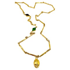 Vintage Chanel Gold Plated Pendant Necklace 1960s Goosens