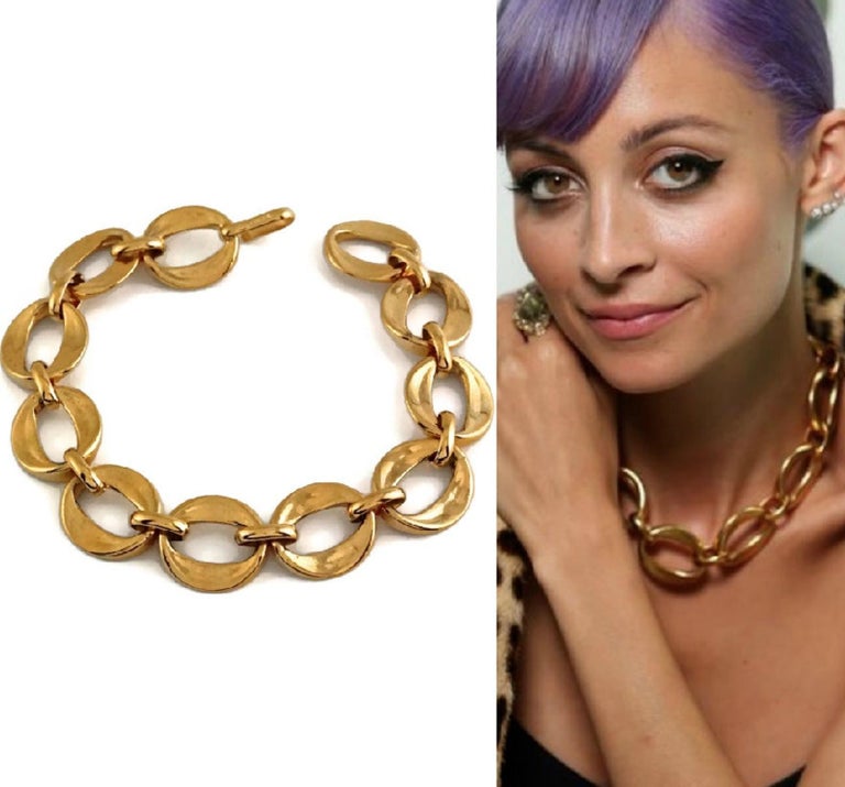 Chanel Vintage Gold Plated CC black Gold Rim Clip on Earrings As seen on  Nicole Richie - LAR Vintage