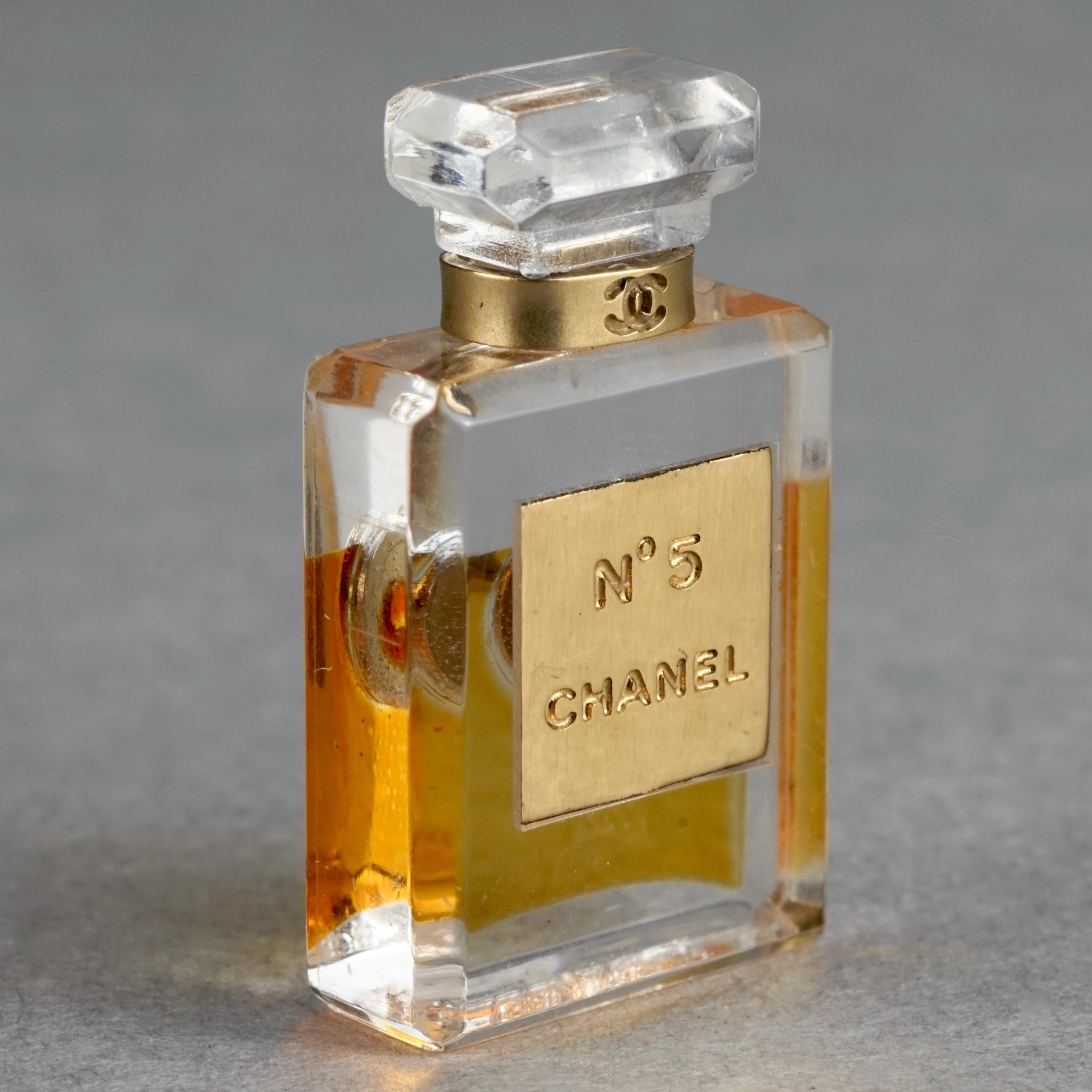  Vintage CHANEL No.5 Miniature Perfume Bottle Pin Brooch Unisexe 