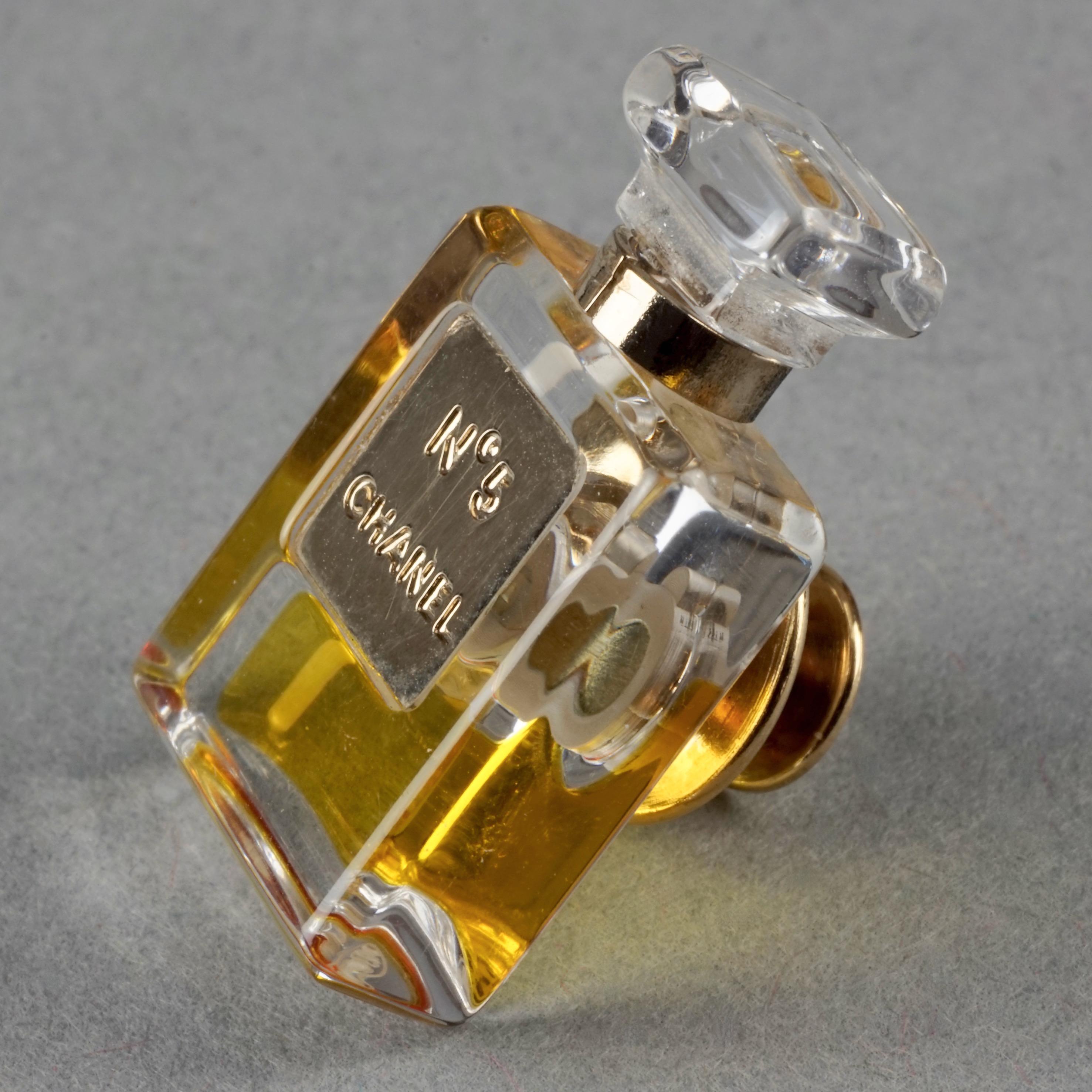 Broche vintage CHANEL n°5 Miniature en forme de bouteille de parfum avec épingle 1