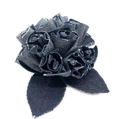 Vintage Chanel Oversized Denim Camellia Brooch Rare 1980s