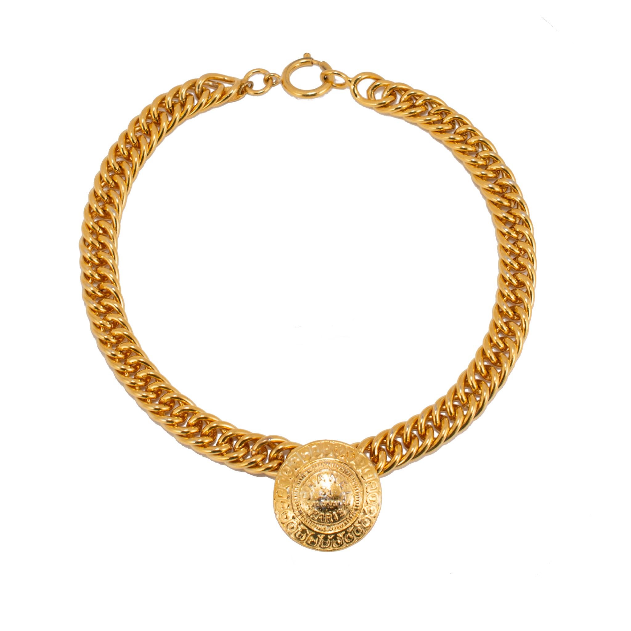 Vintage Chanel Paris Gold getönten 31 Rue Cambon Kette Halskette Damen im Angebot